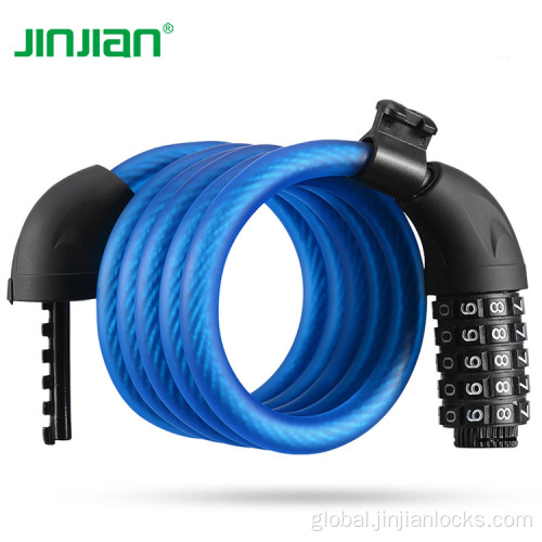 12x1500 Combination Cable Lock Blue matte Security Steel Bicycle Lock With Bracket Manufactory